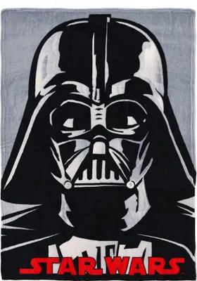 A close-up image of a Star Wars Darth Vader blanket.