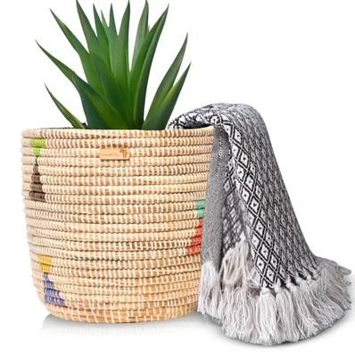 Produktbild von Geflochteter Blumentopf 30 cm, als Pflanzgefäß oder Aufbewahrungsbox
