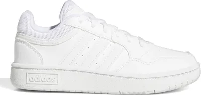 A white Adidas Hoops 3.0 K Sneaker low is shown from the side against a white background.