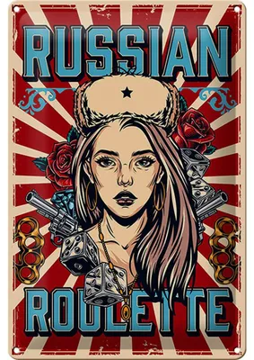 Produktbild von Blechschild Pinup 20x30cm russian roulette