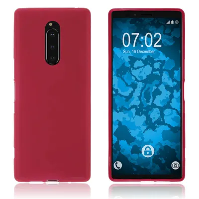 Produktbild von PhoneNatic Case kompatibel mit Sony Xperia 1 - rot Silikon Hülle matt Cover