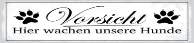 Produktbild von vianmo Blechschild 46x10 cm Vorsicht hier wachen Hunde