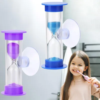 Productafbeelding van Set van 2 zandlopers voor kinderen, 2 en 3 minuten met zuignap