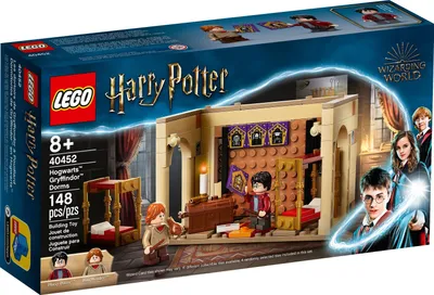 The image shows the packaging of a LEGO Harry Potter Hogwarts Gryffindor Dorms building toy set.