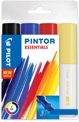 Immagine prodotto di PILOTA Pennarello a pigmenti PINTOR broad Set di 4 "ESSENTIALS"