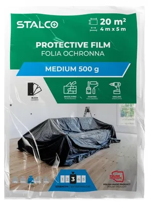 Productafbeelding van Beschermfolie Stalco S-47640 zwart - 4 x 5 m LDPE 500 g