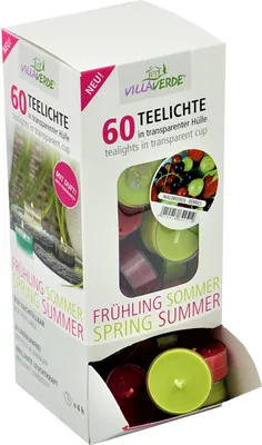 Produktbild von Duft Teelichter im Spender Waldbeeren 60er Box Duftkerzen 4 Std. Brenndauer