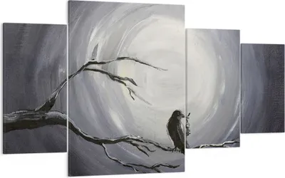 Produktbild von Bild auf Leinwand - Leinwandbild - Vogel Baum modern - 160x90cm - Wand Bild - Wanddeko - Wandbilder - Leinwanddruck - Bilder - Kunstdruck - Wanddekoration - Leinwand bilder - Wandkunst - DL160x90-3432