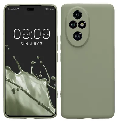 Produktbild von kwmobile Handyhülle für HONOR 200 Pro Hülle - weiches Handy Silikon Case - Schutzhülle Cover - Graugrün