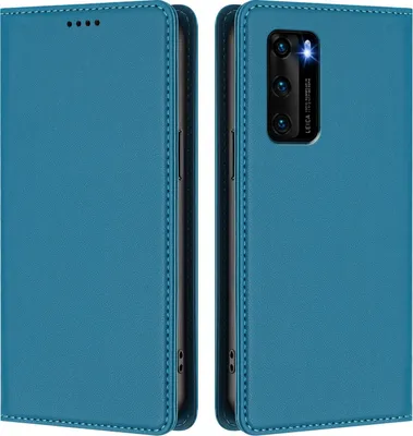 Image de Etui en cuir pour Huawei P40, étui magnétique en cuirPolyuréthaneavec support Lake blue