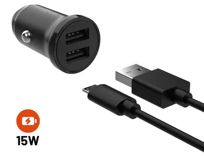 Obrázok produktu pre Pevná nabíjačka do auta 2xUSB FIXCC15N-2UM-BK