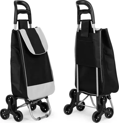 Productafbeelding van Winkelwagen, 25 liter, 6 wielen, metalen frame, zwart, ModernHome
