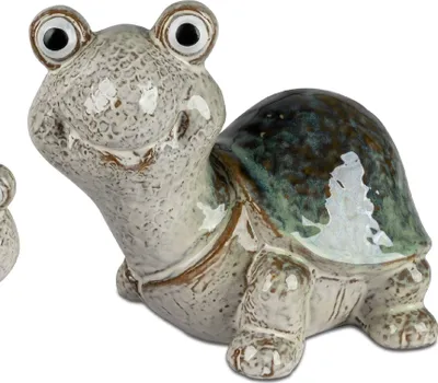 Produktbild von Dekofigur Schildkröte NATURE L. 18cm grau grün aus Steinzeug Formano Garten S25