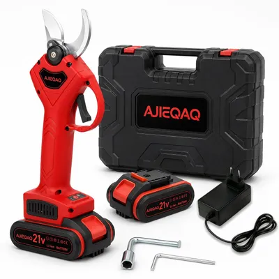 Produktbild von AJIEQAQ Akku Astschere 21V, Elektrische Gartenschere mit 300W Brushless Motor, 25mm Schnittstärke, 2 Akkus 1500mAh, SK5 Stahlklinge, Koffer