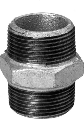 Produktbild von Hermann Schmidt Temperguss 280 Doppelnippel 13280010 DN 10, 3/8", AG/AG, verzinkt