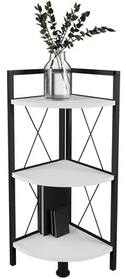Produktbild von Træ Metal Hjørne Hylde Opbevaring Stand Hylde Bogreol Dekoration Bøger Stand hylde Insasi 2