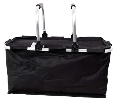 Produktbild von Einkaufskorb mit Aluminiumrahmen 46x29x23 cm / 28 Liter in verschiedenen Farben (Schwarz)
