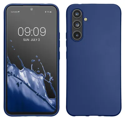 Produktbild von kwmobile Handyhülle für Samsung Galaxy A54 5G Hülle - Silikon Case metallisch schimmernd - Schutzhülle Cover - Metallic Blau