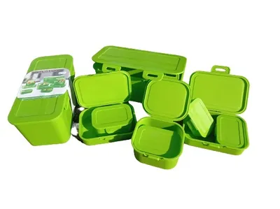 Produktbild von Ernesto Frischhaltedosen-Set 8-fach - mit Klickverschluss - grün oder transparent-weiß