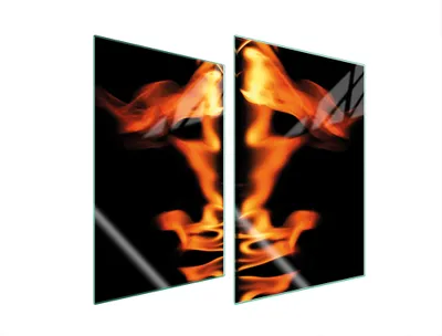 Immagine prodotto di Piastre copri fornelli 2 pezzi 35x52 Copri piano cottura in Vetroceramica tagliere in vetro fuoco nero