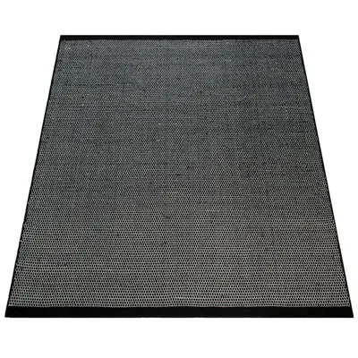 Produktbild von Handgewebter Teppich Flachgewebe Skandinavischer Look Meliert Webmuster Schwarz Grösse 60x110 cm