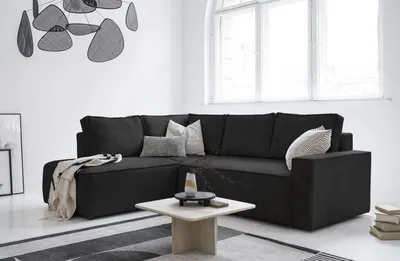 Produktbild von MIUFORM Brave Dave - Ecksofa mit Bettfunktion und Bettkasten L-FORM LINKS - 247x194cm - Anthrazit - Sofa Schlafsofa Couch