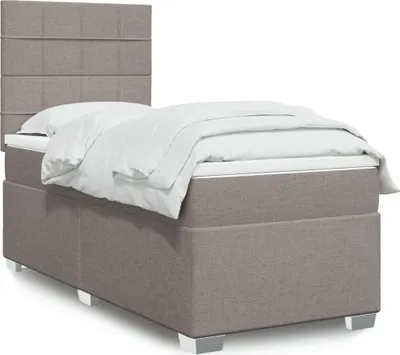 Produktbild von Boxspringbett mit Matratze Taupe 90x190 cm Stoff, Klassische Betten 2024 Neu