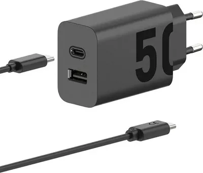 Zdjęcie produktu dla adowarka Motorola TurboPower Charger Duo 50W USB-A i USB-C czarna jak nowa