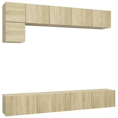 Produktbild von vidaXL 5-tlg. TV-Schrank-Set Sonoma-Eiche Holzwerkstoff