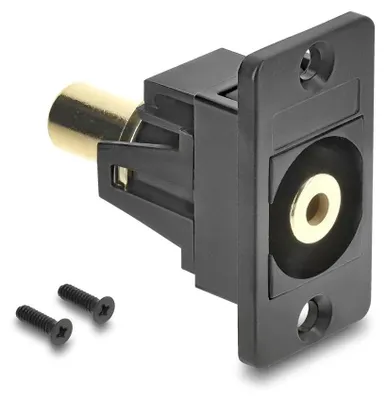 Productafbeelding van DELOCK Paneelmontage 3,5 mm jackconnector (3-polig) > jackconnector, zwart