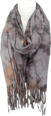 graue Winterschal mit Wasserrosen Motive