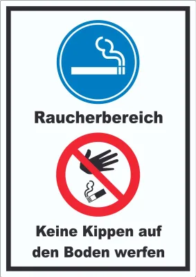 Produktbild von Aufkleber Raucherbereich Boden verboten A9 (37x52mm)