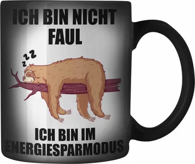 Produktbild von Trendation - Lustige Faultier Sprüche Farbwechsel Zauber-Tasse Mitarbeiter Geschenk Arbeitskollege Kollege Kollegin Abschiedsgeschenk (Schwarz)