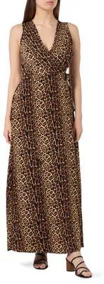 Produktbild von LYNNEA Damen Maxikleid mit Leoprint 19222827-LY02, BEIGE Leo, M