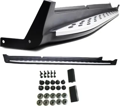 Produktbild von Satz Trittbretter Alu + Anbaumaterial für Mercedes GLC X253 + Coupe C253 2015-2019 + ABE