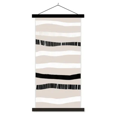 Produktbild von MuchoWow® Textilposter Linie - Pastell - Minimalismus - Muster 60x120 cm mit schwarzem Rahmen - Magnete