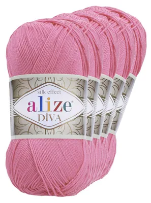 5 x 100g Strickgarn ALIZE DIVA  178 pink