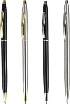 Image de YiliYa 4 pièces métal stylo à bille encre noire bureau cadeau