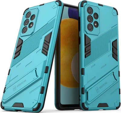 Produktbild von Armor Hülle für Samsung Galaxy A73 5G, Hybrid PC TPU Bumper Stoßfestes Schutzhülle mit Standfunktion Blau