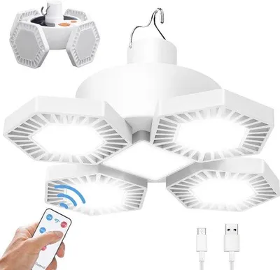 Obrázek produktu pro Solární LED kempingová lampa s dálkovým ovládáním – voděodolná – 360 stupňů – 5 režimů – 5000 lumenů