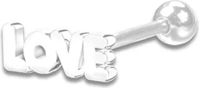 Immagine prodotto di Piercing alla lingua Gioielli in acciaio 316 Casting Intimate Love - 14,0 Millimetri