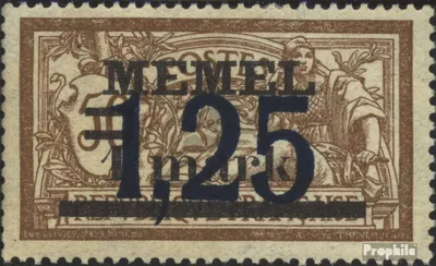 Produktbild von Briefmarken Memelgebiet 1922 Mi 50 mit Falz Aushilfsausgabe