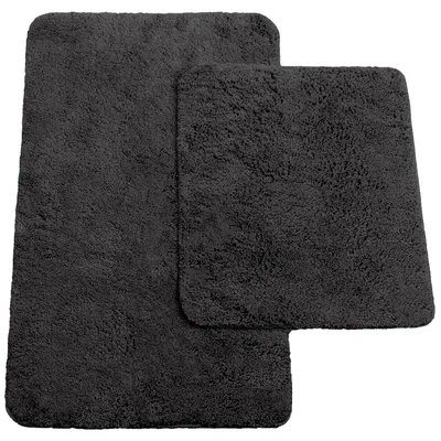 Produktbild von 2-teiliges Badezimmer-Set mit Toilettenunterlage, Farbe: Schwarz