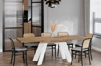 Produktbild von ENDO-Möbel Ausziehbarer Esstisch Como White 130-210cm (Craft Eiche)
