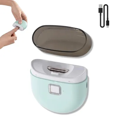 Produktbild von EUROtops Nageltrimmer mit LED-Licht – Elektrischer Nagelschneider für Fingernägel, Nail Clipper, Nagelknipser kraftsparend, mit Auffangbehälter Mint