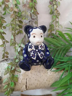 Produktbild von Bolesławiec Bärenfigur 1275 handbemalte Keramik