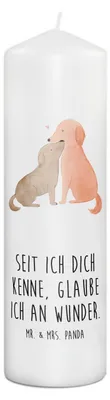 Produktbild von Mr. & Mrs. Panda Kerze Hunde Liebe 29 x 8 cm XL - Weiß - Geschenk, Zylinderkerze, Stumpenkerze, Hund, Wunder, Optimitisch, Sprüche, Erinnerungskerze, Herz, Blockkerze
