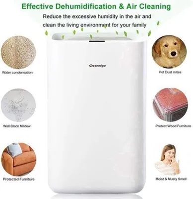 Image de Déshumidificateur électrique - Capacité de 13 litres par jour - Convient pour les pièces jusqu'à 50 m² - Très silencieux (<35 dB)