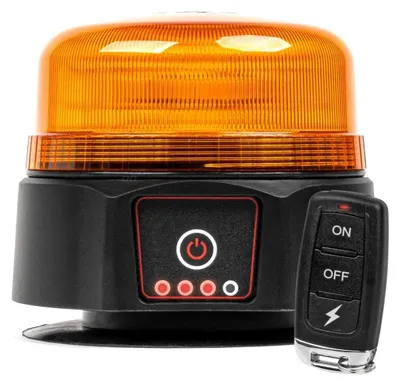 Produktbild von AMiO Orange LED Battery Warning Light – 36 LEDs – 12/24V Rechargeable – With Remote Control and Magnet