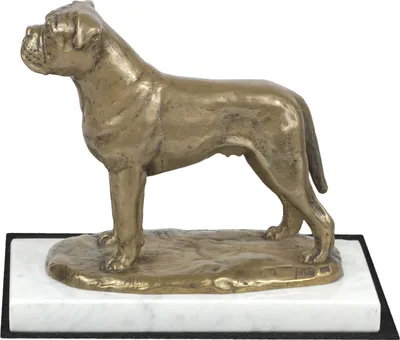 Immagine prodotto di Bullmastiff - statua di cane, figura su marmo bianco, trofeo per l'esposizione canina Art Dog